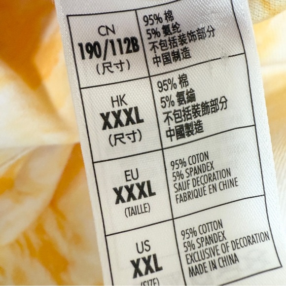 Disney Parks WDW Men's XXL Yellow Tie-Dye Slim Fit Polo Shirt Casual Stretch - Picture 11 of 12